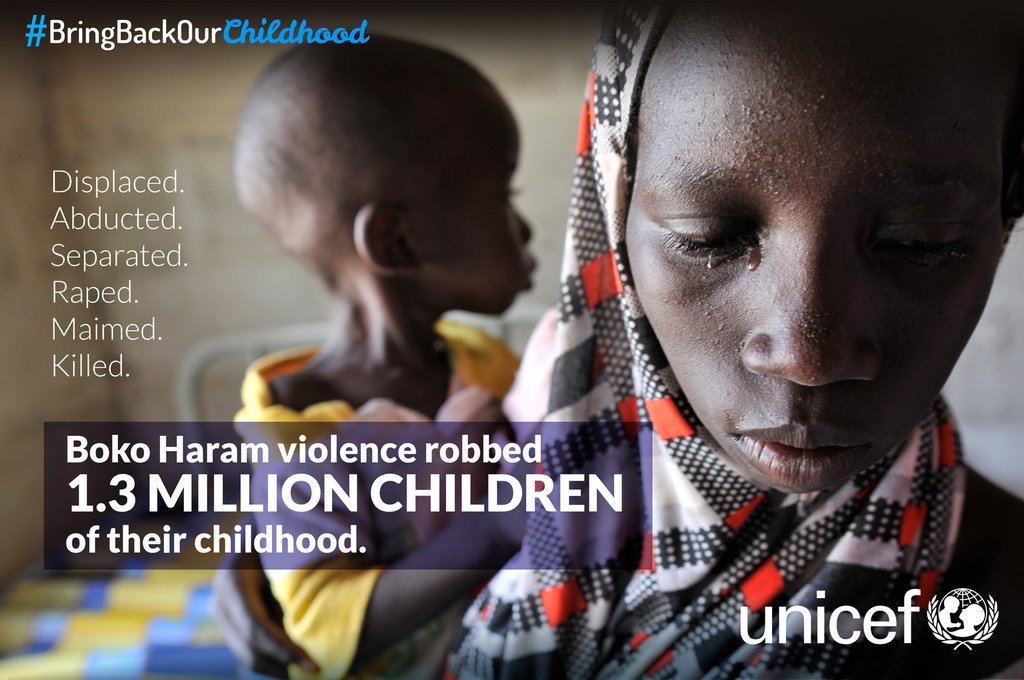 UNICEF's tweet photo. Children are experiencing and witnessing unspeakable violence. They must be protected! #BringBackOurChildhood https://t.co/xWnRbrct8F