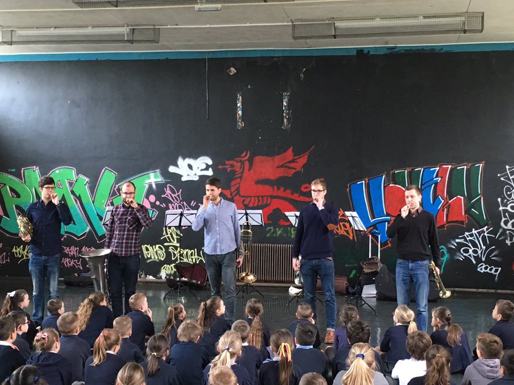 jimtimtom's tweet photo. The dragon is a give away but we're now in @YsgolGlanAber with @sinfoniacymru @ClwydTweets https://t.co/Xcv2rp6vxN