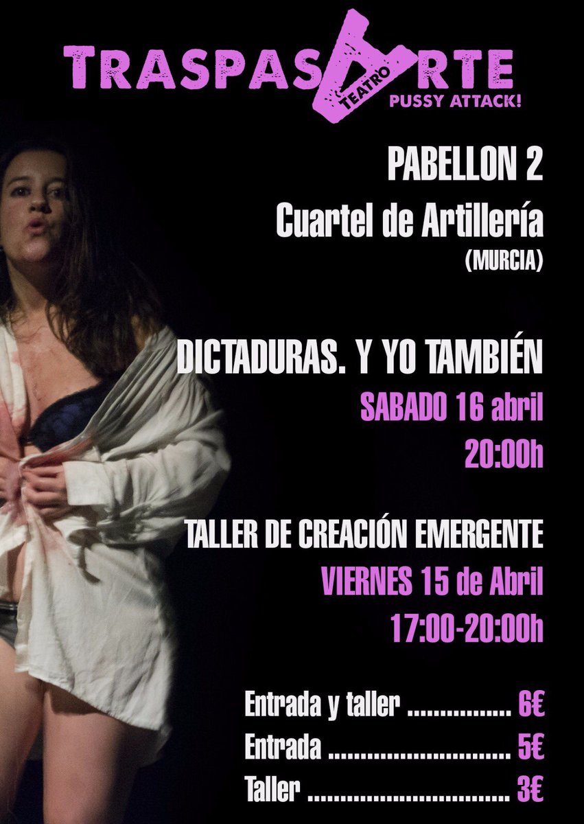 cia_traspasarte's tweet photo. Hoy taller teatro de creación: Conoce tu propia dictadura en #pabellon2 #cuartelartillería #empoderart #pussyattack https://t.co/lndjhw8RR1