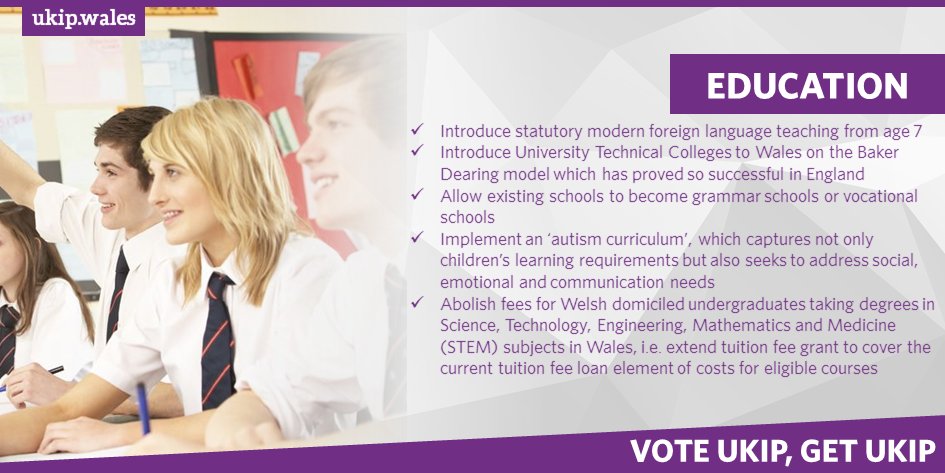UKIPWales's tweet photo. It's time to improve our education system here in Wales. We have just launched our #UKIP2016 policies. https://t.co/iH2BsCjRU3