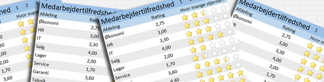 ritalindedk's tweet image. Lav en 5 stjernet rating i Excel #Excelguide tinyurl.com/j8n2ujo