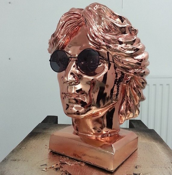 John Lennon Chromed Bust #JohnLennon #chrome #spraypaint