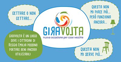 gruppoiren's tweet photo. Nasce #GiraVolta: progetto di @ComuneRE per dare nuova occasione a vecchie cose https://t.co/4rXSmh8fYi #menospreco https://t.co/wJPjEvlLJC