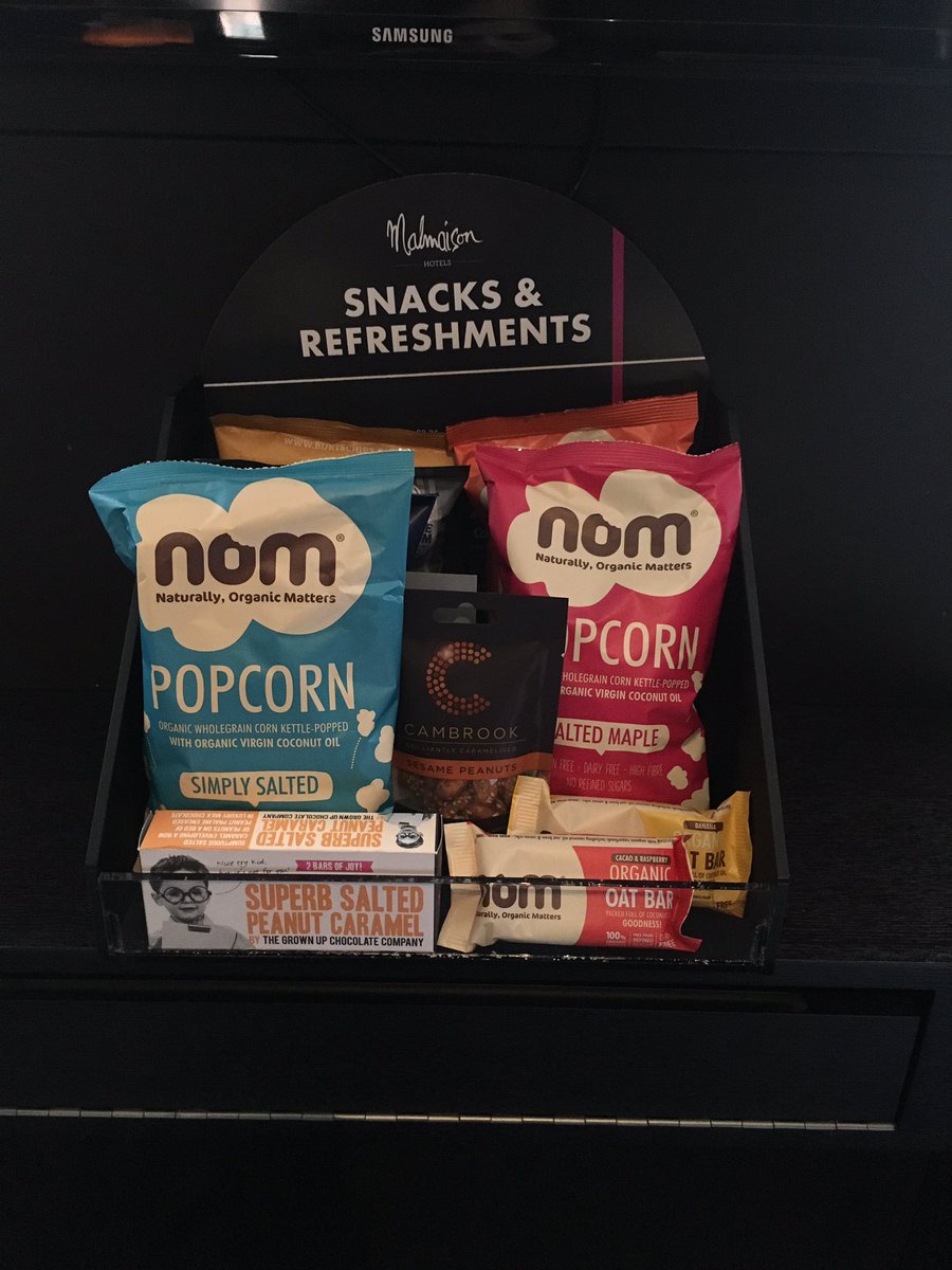 nom_foods's tweet image. How lovely do our products look in the @MalmaisonHotels mini bars?? #colourful #minibars #malmaison