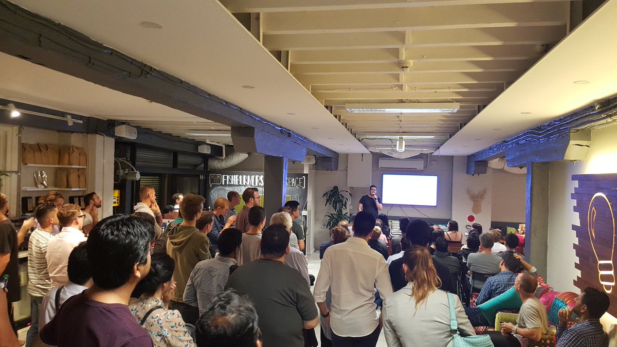 Fishburners's tweet image. Nick of @Tiny+ kicking off his pitch at Fishburners #FridayPitches