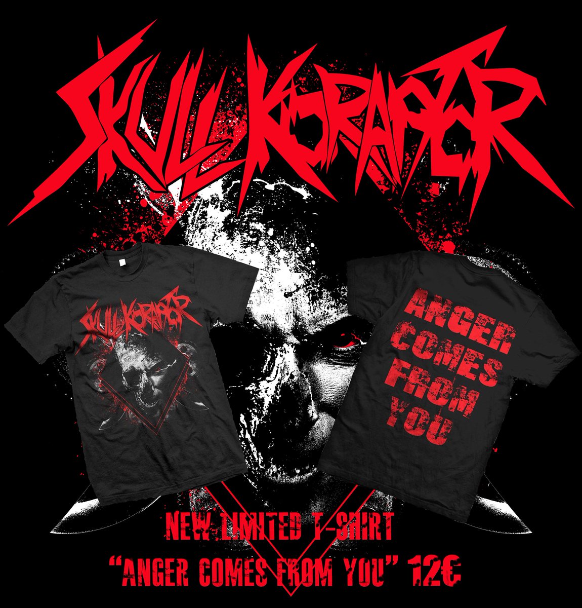 SkullKoraptor's tweet photo. New limited T-shirts "ANGER COMES FROM YOU" NOW AVAILABLE 12€!!
Contact us here: https://t.co/KvpnVTGuf6 https://t.co/kmNqGhreT3