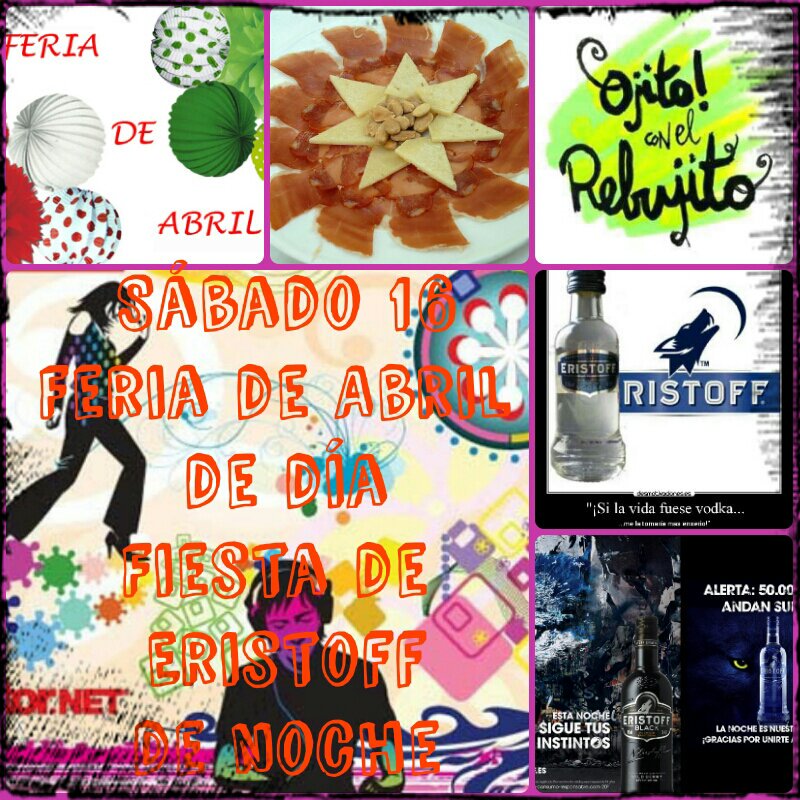 AllimiteStaCruz's tweet photo. Sábado 16... Feria de abril x el día. .. fiesta de Eristoff x la noche... No faltes https://t.co/pMzIvw6THw