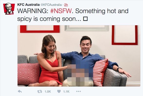 Scott on X: Mom what does NSFW mean? *clicks hashtag* Never mind Mom  *door shuts* #KFCsocialmediafail  / X