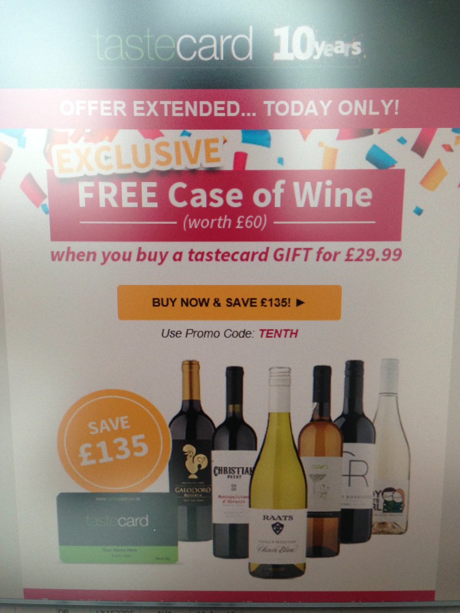 JamHussein's tweet photo. @tastecard I've been a member for years and I've just recently renewed this year.. do I not get a free case of wine? https://t.co/f4pSfwdt2h