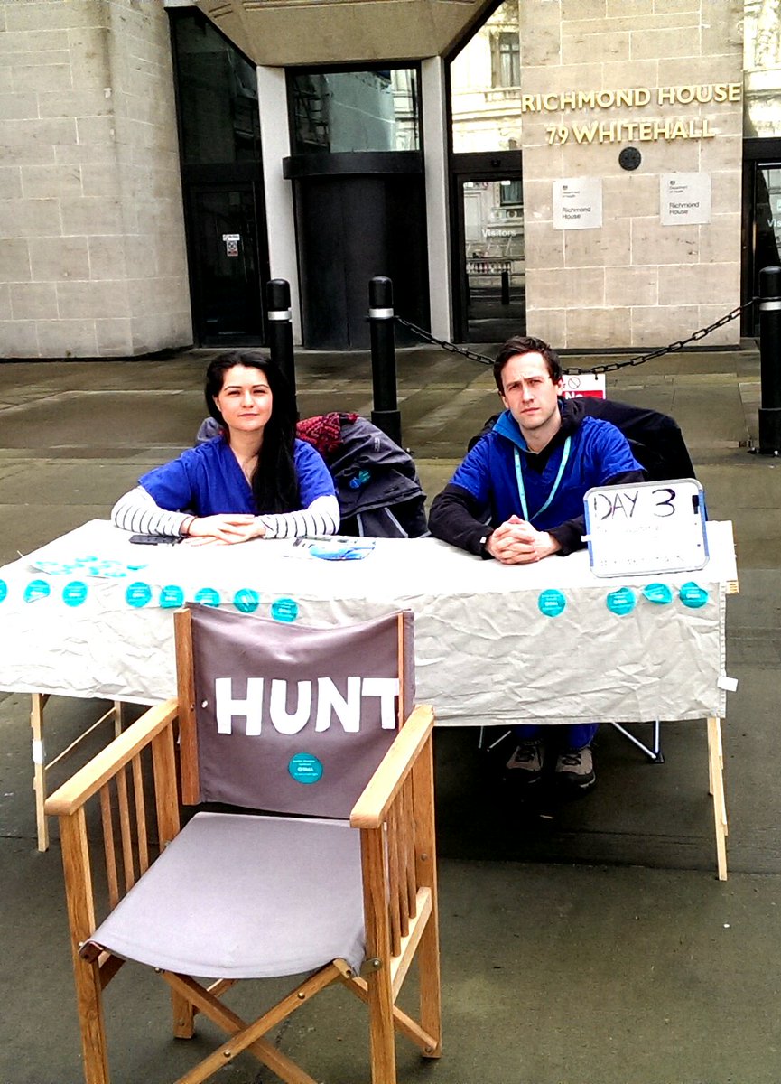 Ben White (@drbenwhite) on Twitter photo Outside the Department of Health. Day 3. Let's talk <a href="/Jeremy_Hunt/">Sir Jeremy Hunt MP</a>. Nobody wants a strike. #timetotalk. Outside the Department of Health. Day 3. Let's talk <a href="/Jeremy_Hunt/">Sir Jeremy Hunt MP</a>. Nobody wants a strike. #timetotalk.