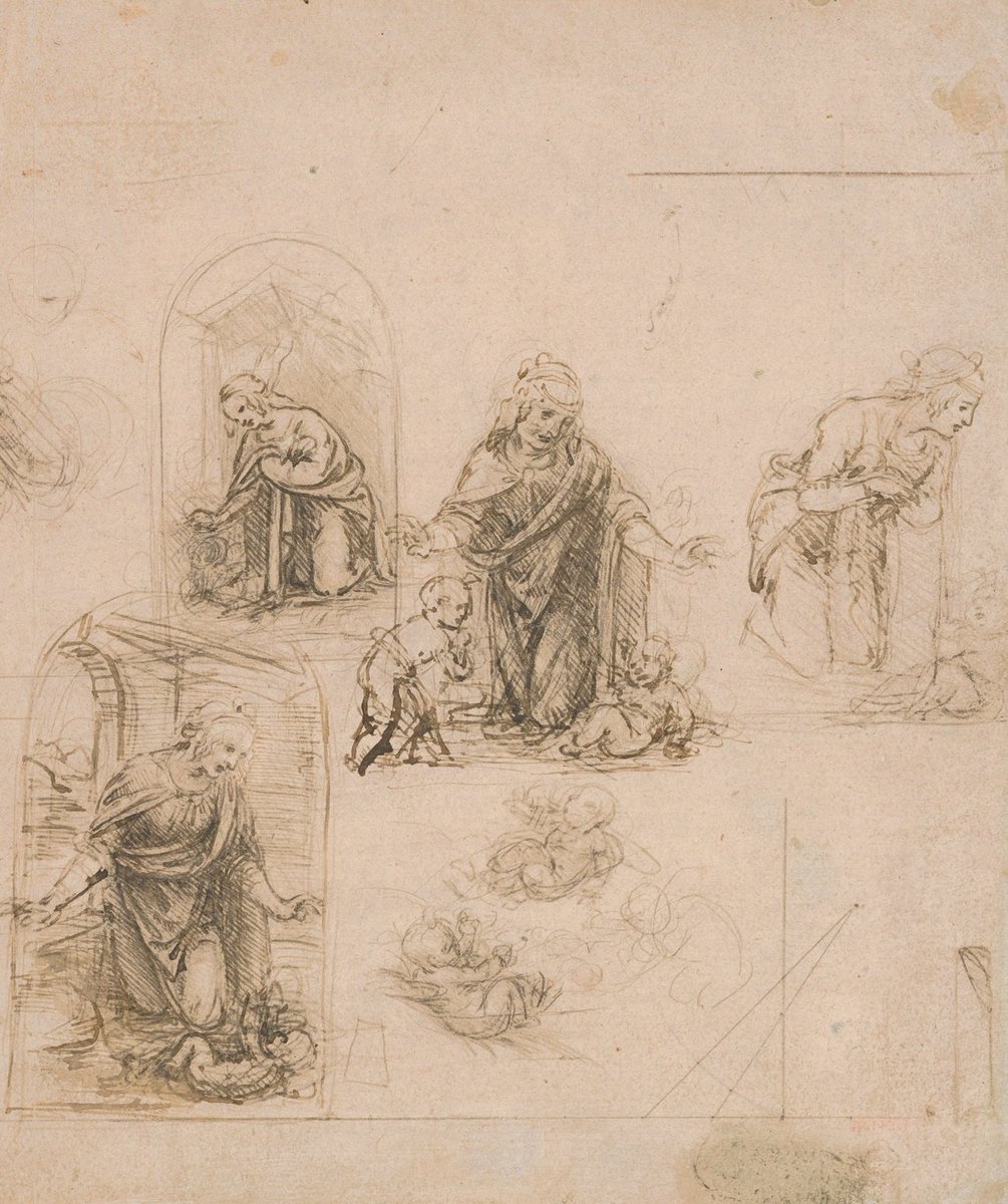 metmuseum's tweet photo. Happy birthday to Leonardo da Vinci. View his compositional sketch in #MetUnfinished: https://t.co/xWRQ8jrCEN https://t.co/iloCAgUneJ