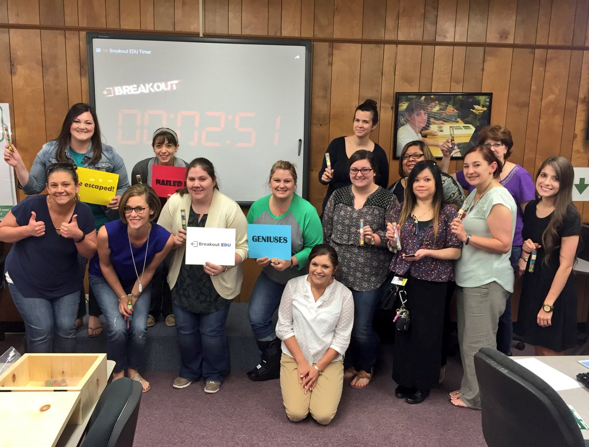 CPSB_TTC's tweet photo. Success! Genius #CPSBITEC teachers broke out of the @breakoutEDU https://t.co/QgGbJRUIfl