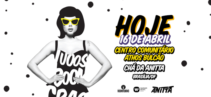 Anitta's tweet photo. Brasíliaaaa, é hojeee... Show no Centro Comunitário Athos Bulcão, encontro vocês lá! https://t.co/BxWEl4oEo9