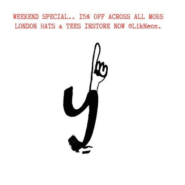LikNeon's tweet photo. Word up👆#Weekend #offer 15% OFF @MobsLondon #urban #apparel #instore #popup at #likneon across entire rail!! #sale https://t.co/jx03Cm1uxi