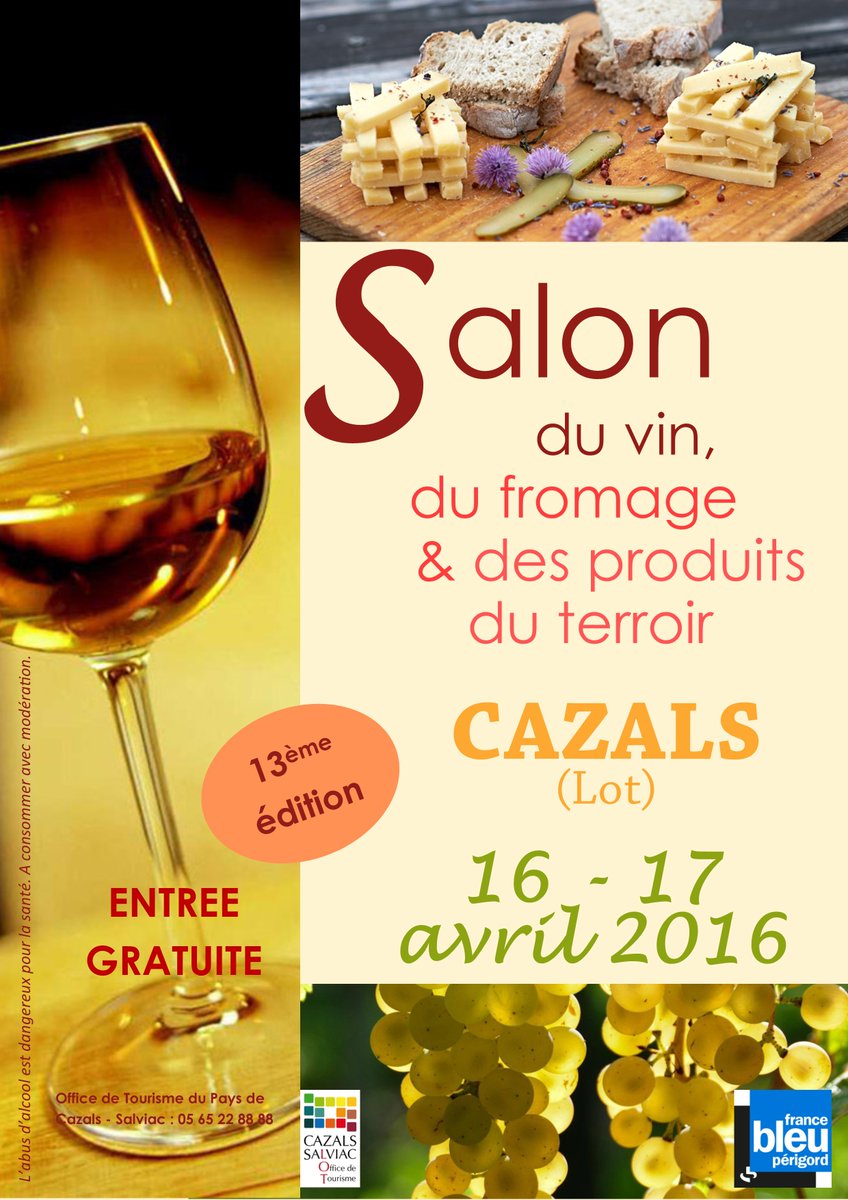 N'oubliez pas ce week-end le Salon du Vin, du Fromage et des produits du terroir à #Cazals !