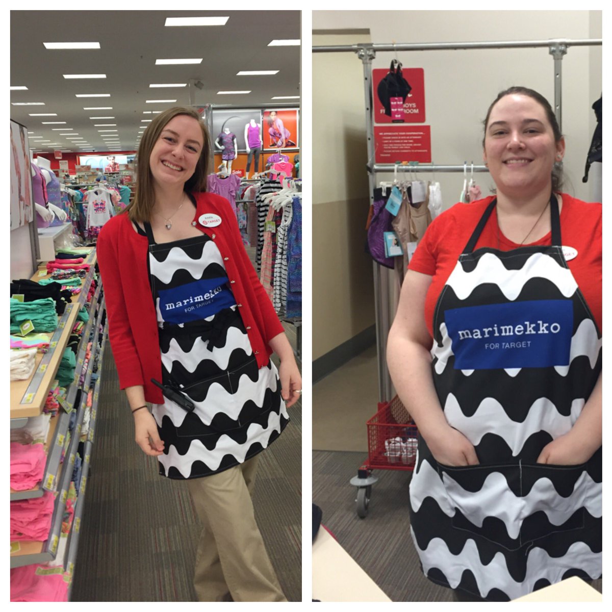 tarahvml's tweet photo. Amelia and Kaitlyn are getting guests excited for Sunday's launch! #MarimekkoForTarget https://t.co/vArpsIBjUs