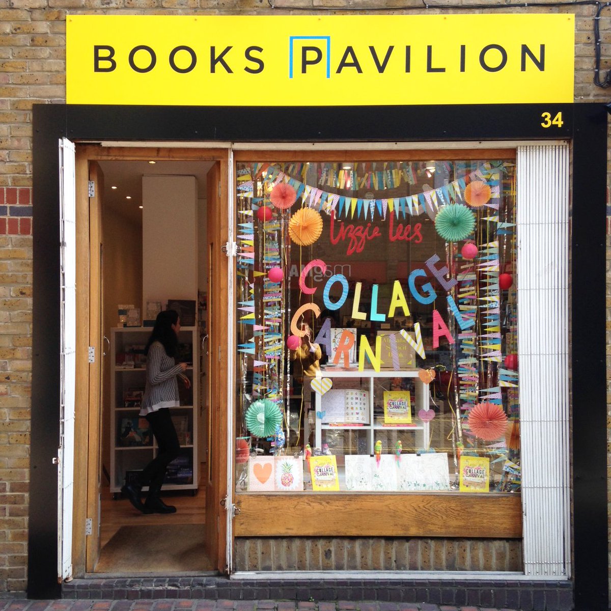 BatsfordBooks's tweet photo. .@BooksPavilion has gone crazy for #collage! Window display by Lizzie Lees, author of #CollageCarnival. https://t.co/BAccPcCxY8