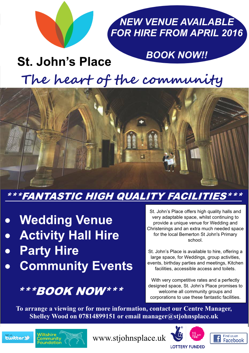 stjohnsplaceCSC's tweet photo. Book SJP for your event or activity!!
**Wedding &amp; Event Venue
**Activity Hall hire
**Party Hire 
**Community Events https://t.co/M6mxVRvFyW