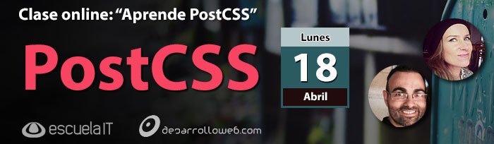 EscuelaIT's tweet image. Aprende #PostCSS en una clase en abierto con @nabaroa y @nucliweb . + Info en desarrolloweb.com/en-directo/apr…