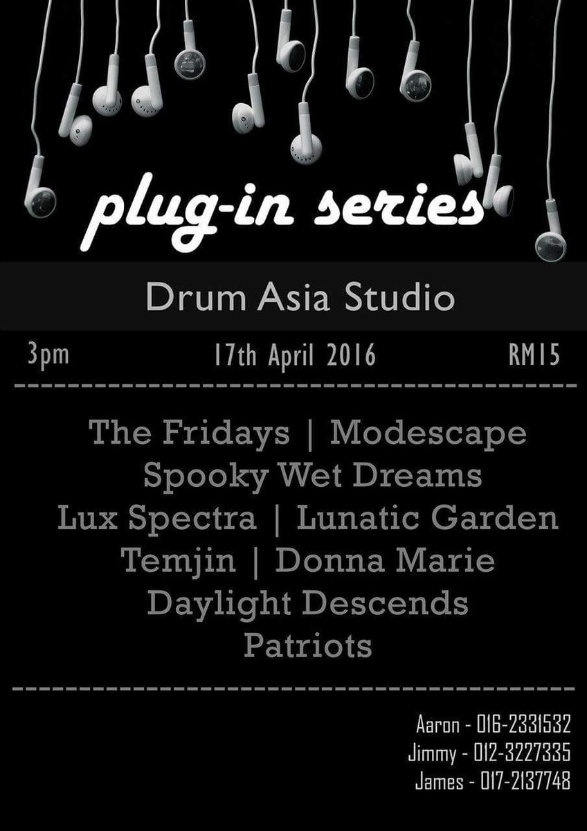 lux_spectra's tweet photo. WE R LIVE at #pluginseries wit
@thefridaysmy @modescapeband @SpookyWetDreams @TEMJINrocks @dylght_dscnds @PatriotsMY https://t.co/XzgSVCBzkg