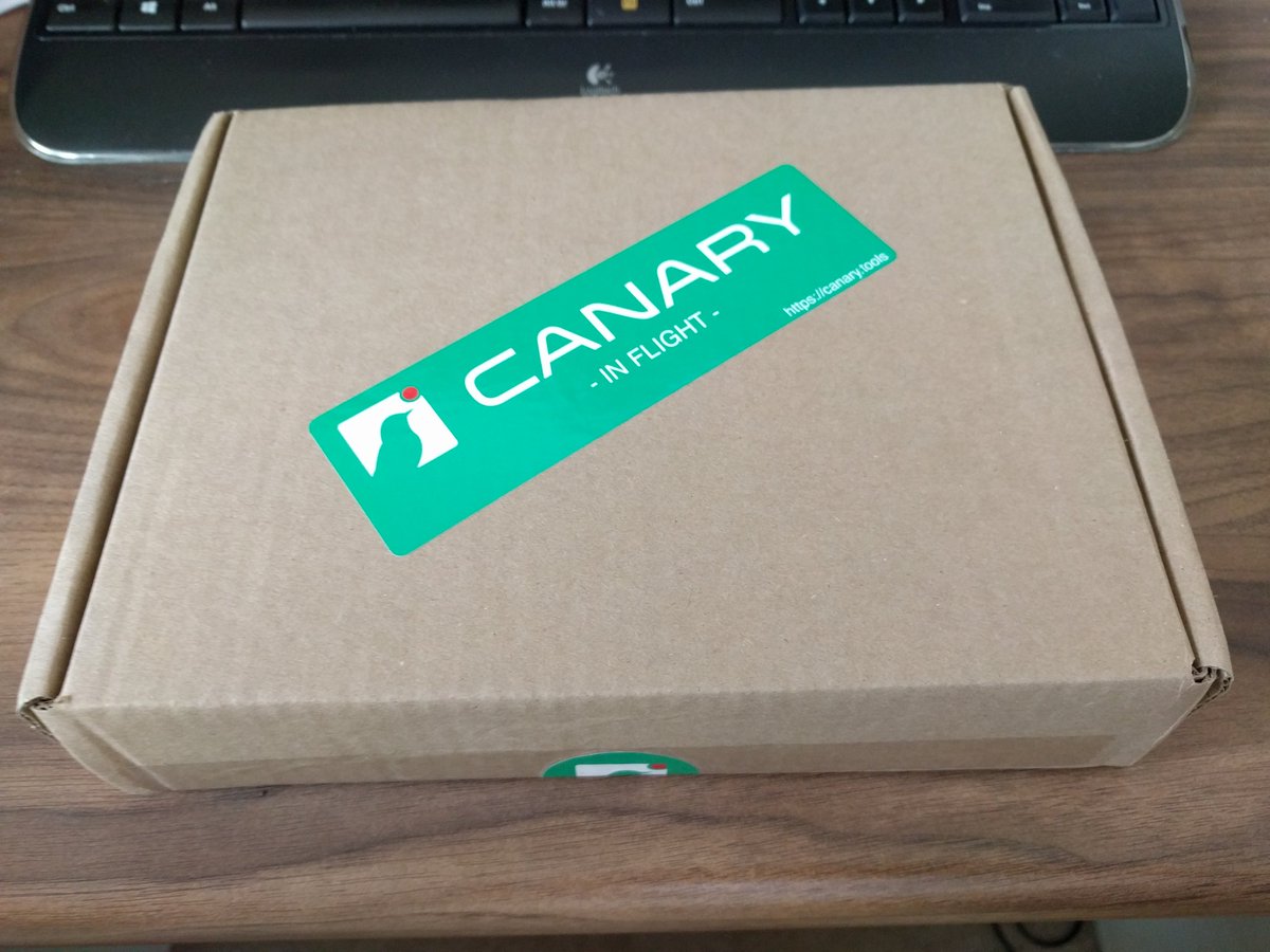 Excellent, a bird has flown all the way from South Africa and landed in our office. <a href="/ThinkstCanary/">Thinkst Canary</a> #Canary