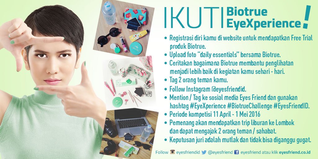 EyesFriend's tweet photo. Upload foto daily essential-mu dan menangin trip ke Lombok di #BiotrueChallenge https://t.co/3nQhpxiVoc @infokuiz https://t.co/jrqHaxzx0s