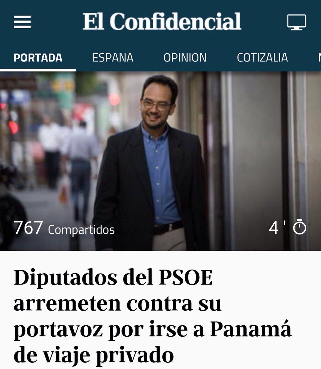 anadebande's tweet photo. El portavoz del @gpscongreso fue el primero en conocer Panamá🙉...hará algo el @PSOE con @AHernandoVera?🤐 https://t.co/DpN7XTZMhT