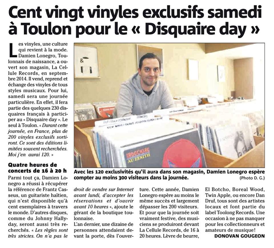 Cellule_Records's tweet photo. J-1 #DisquaireDay 2016

Merci @VMtoulon https://t.co/pQ2GfSlTjt