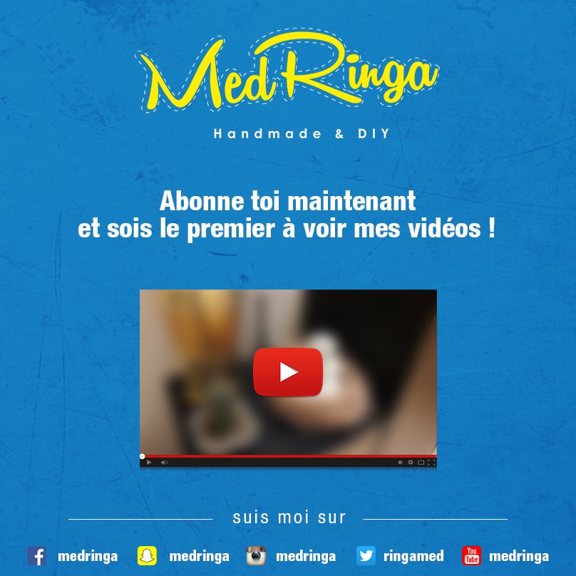 RingaMed's tweet photo. Bientôt ma première #video #DIY sur #Youtube !
Abonne toi dès maintenant =>> https://t.co/qi7wA8KN1n https://t.co/JL3CRX9meH
