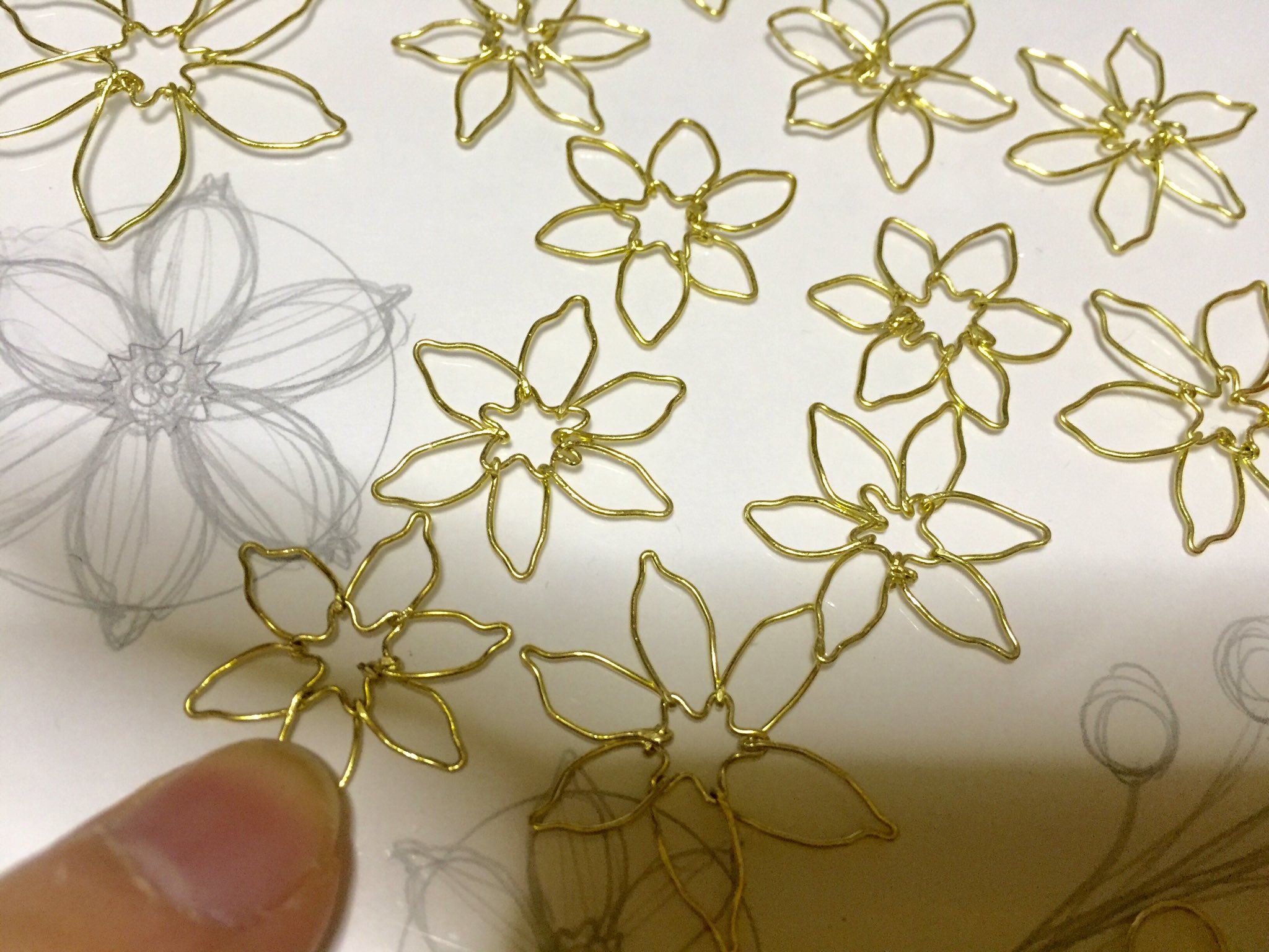 ぴか 針金アート製作中 レジンに色を付けて 針金の花の形に流して Uvライトでチン 花弁の代わりにビーズを乗っけて再びチン 上手に焼けました O T Co Uzcwnpknjr Twitter
