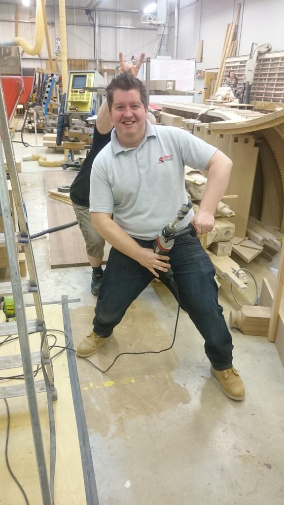cwvincent15's tweet photo. All ways willing to lend a hand in the factory. #joinery #staircase https://t.co/z93U1WUAQw