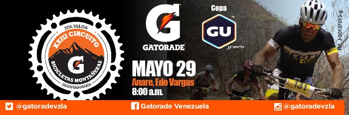 Hipereventos's tweet photo. 2ª Válida de MTB, Circuito Gatorade Copa @guenergyve | @JFSportsVe 
Inscríbete en >> https://t.co/MVMedeKl0W https://t.co/eXUckFCp9H