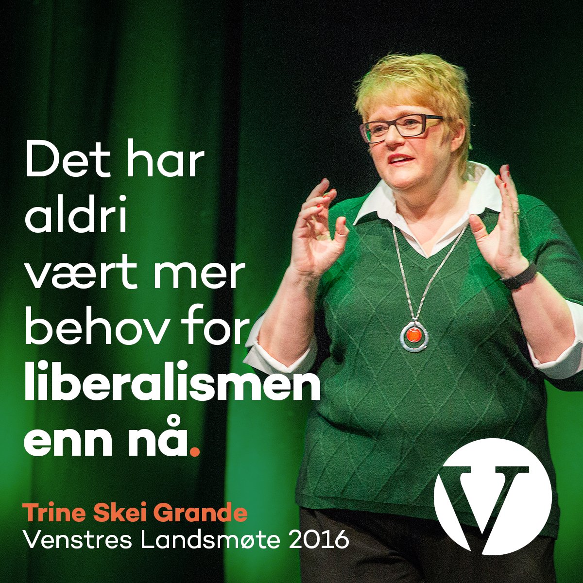 Venstre's tweet photo. Det har aldri vært mer behov for liberalismen enn nå. #venstrelm @Trinesg https://t.co/loYwpmFJxf https://t.co/ZL7pCvNz8A