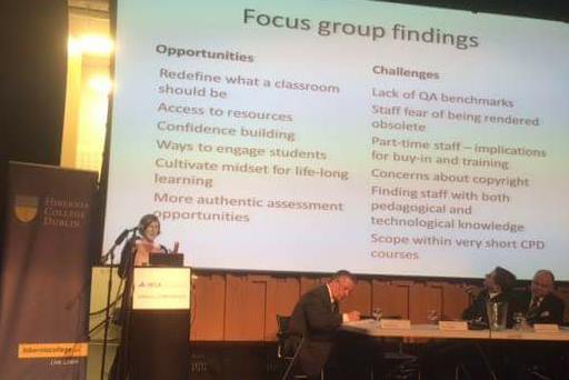 HiberniaCollege's tweet photo. Dara Cassidy, Director of Online Learning at Hibernia College presents at the HECA conference today #HECAConference https://t.co/zElzEbrU5l