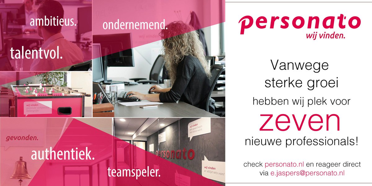 We're hiring! Wil jij het beste uit jezelf halen? Word consultant bij Personato > bit.ly/1oPRLGW #wijvinden