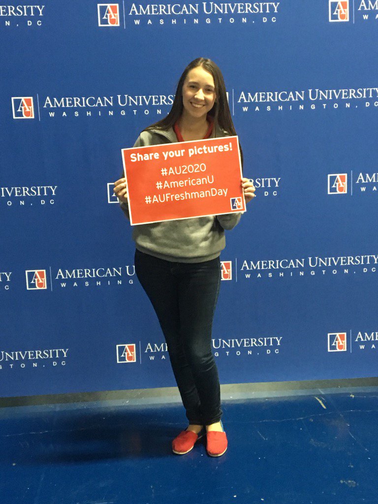 BeccaDowneyy's tweet photo. Only one more day until #AmericanRelay but until then happy #AUFreshman to #AU2020 at #AmericanU https://t.co/XAQk46a2KV