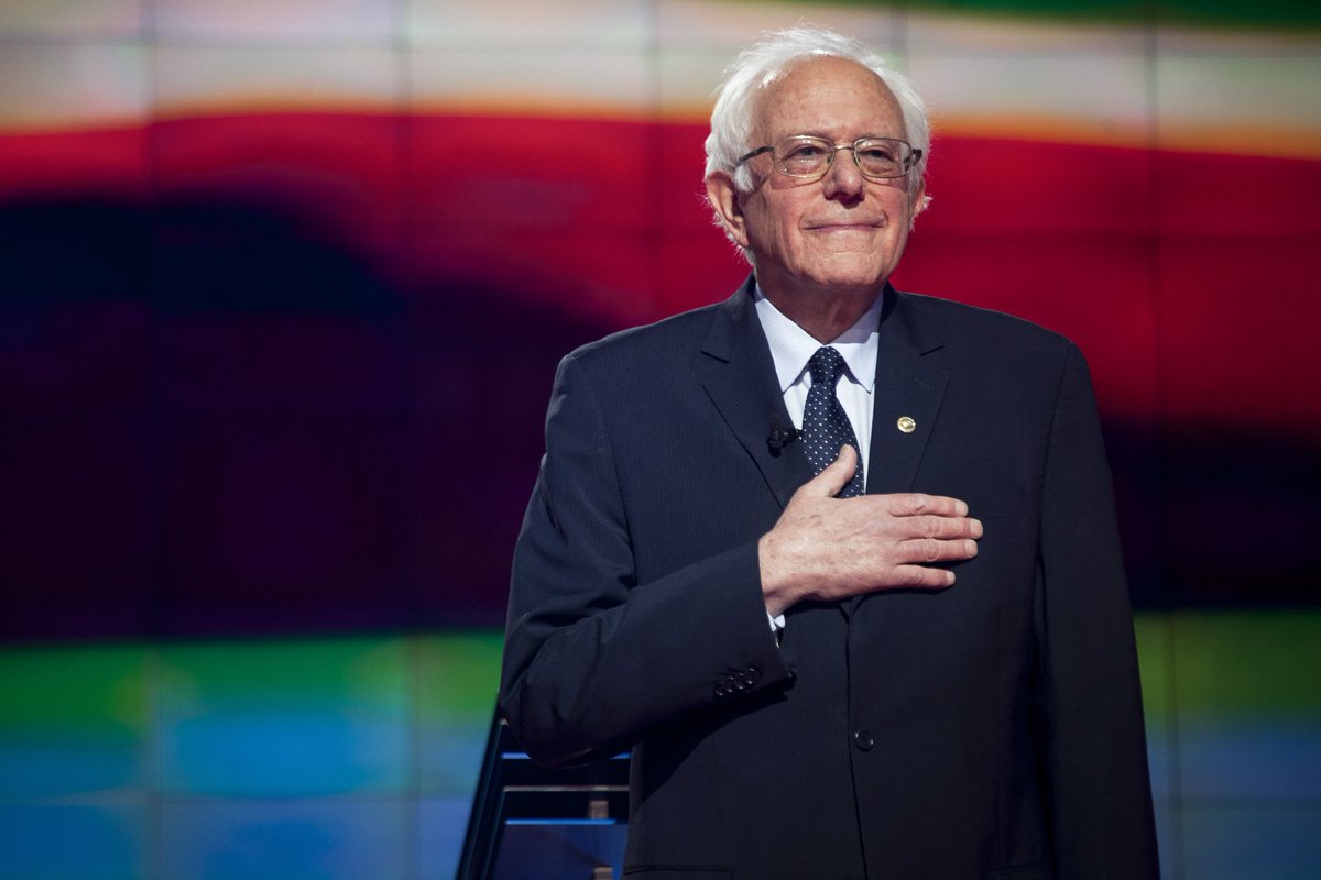 business's tweet image. Bernie Sanders leaves New York for a quick trip to the Vatican bloom.bg/1qtuEDa