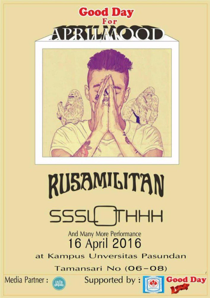 HIMASPA_UNPAS's tweet image. Ada RUSAMILITAN &amp;amp; SSSLOTHH di UNPAS TAMAN SARI besok open gate jam 4 sore dateng yuk! @infoUNPAS @GoodDayID @LOOP_ID