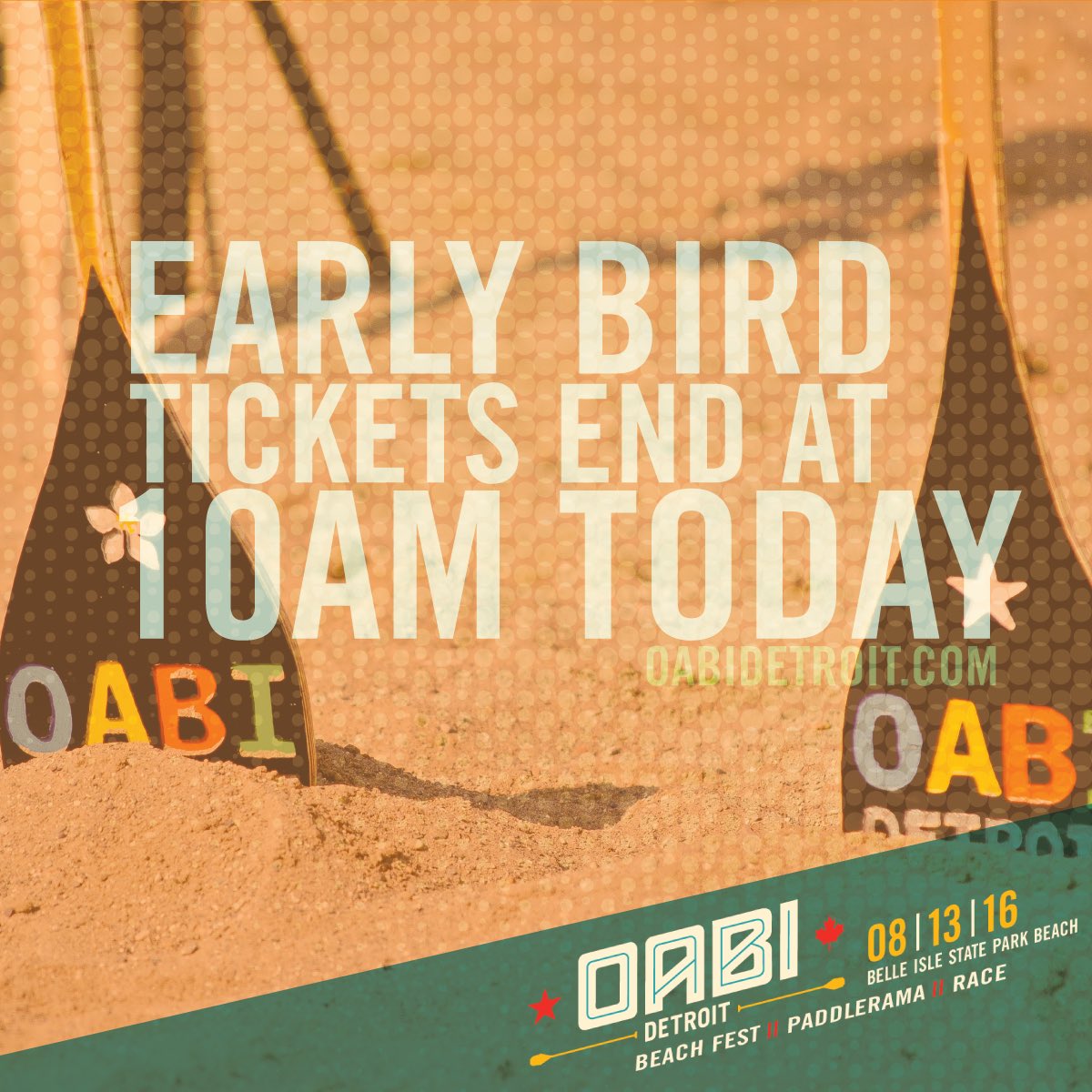 OABIDETROIT's tweet photo. #earlybird pricing ends at 10AM. Get your #oabidetroit tix before the price goes up!
#SUP #detroit #kayak https://t.co/NQYWkZ5Wmd