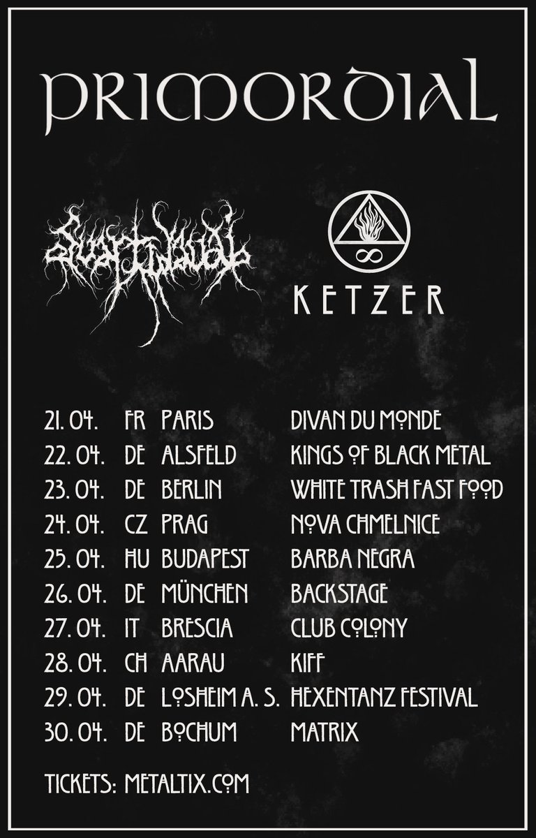 ketzerofficial's tweet photo. Next week it begins, when hearts grow wild. There will be no return.
#ketzer #starless #primordial #svartidaudi https://t.co/xK0auGBYV4