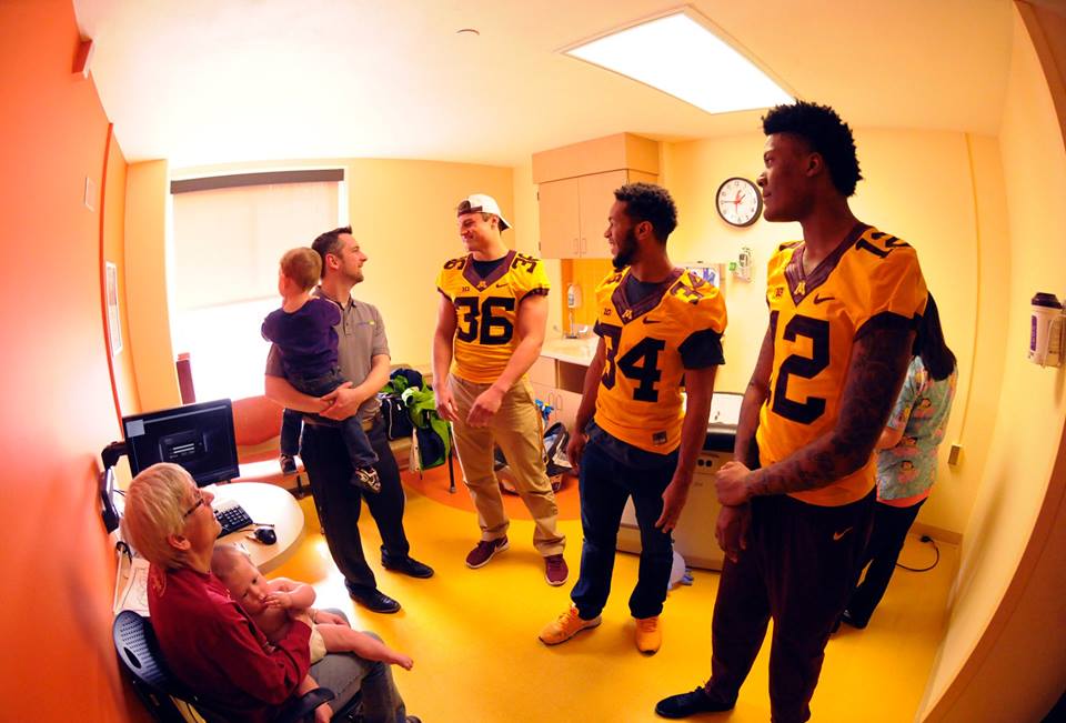 Big thanks to <a href="/GopherFootball/">Minnesota Football</a>  for visiting our #MuscularDystrophy patients at the <a href="/UMNMDCenter/">MD Center</a>!