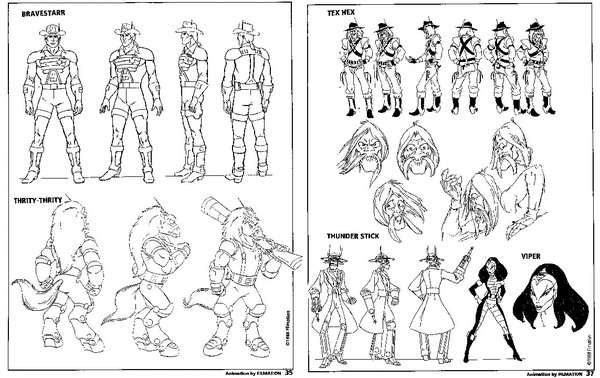 Model Sheets on X: BraveStarr, Thirty-Thirty, Tex Hex, Thunder Stick,  Viper Filmation, 1988 Model sheets at    / X