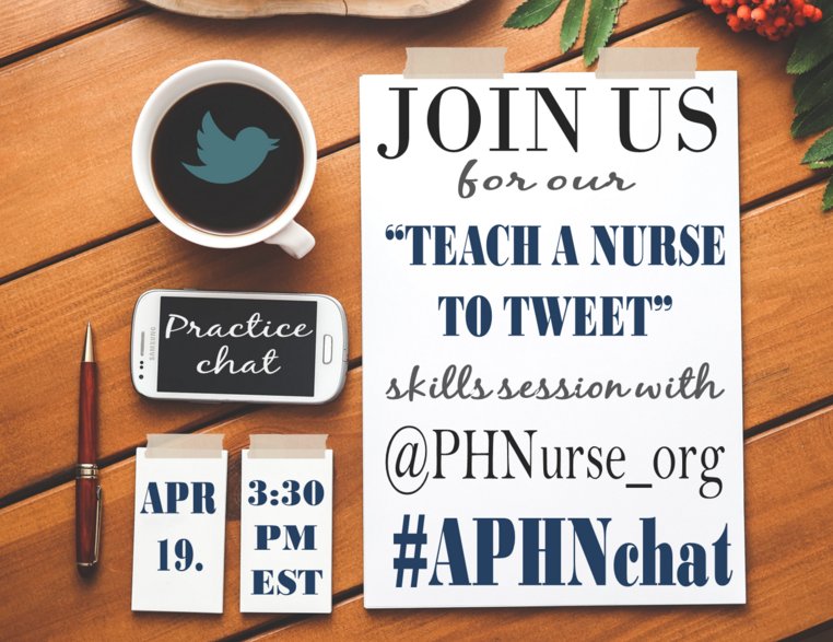 cbushrn's tweet photo. New to Twitter? Join in a practice chat w @PHNurse_org & @TheSocialNurse 4-19 https://t.co/eBWgSRI1Hv #APHNchat https://t.co/JLHSw9xvT1