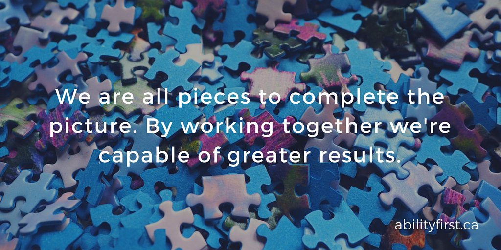 AbilityFirstLdn's tweet image. We are all pieces to complete the picture. By working together we're capable of greater results. #PutTheAbilityFirst