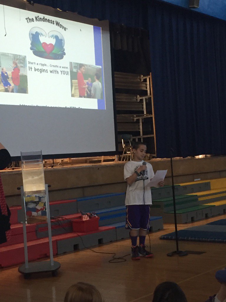 Gavin Picklin, Student Council President, explaining the Buddy Benches that will be installed. #engage109 #wilmot109