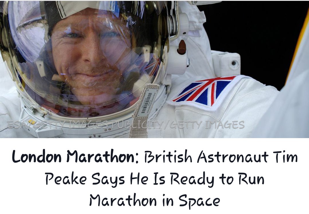 justrunfuller's tweet photo. Tim Peake is aiming for a world record by running the London Marathon marathon in a spacesuit while on the ISS. 🏃🚀 https://t.co/yX8sV0BJf3