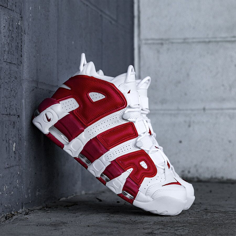 nike air more uptempo white red