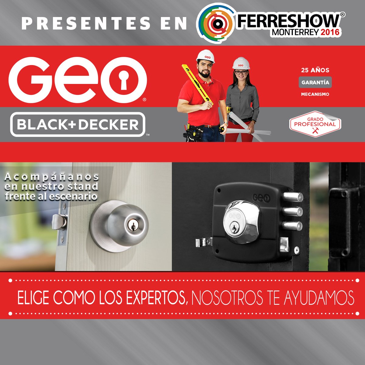 ferreterosnl's tweet photo. GEO BLACK+DECKER presente este 22 y 23 de abril en #CINTERMEX, #Ferreshow la expo negocios del ramo ferretero https://t.co/or0RtXqtuB