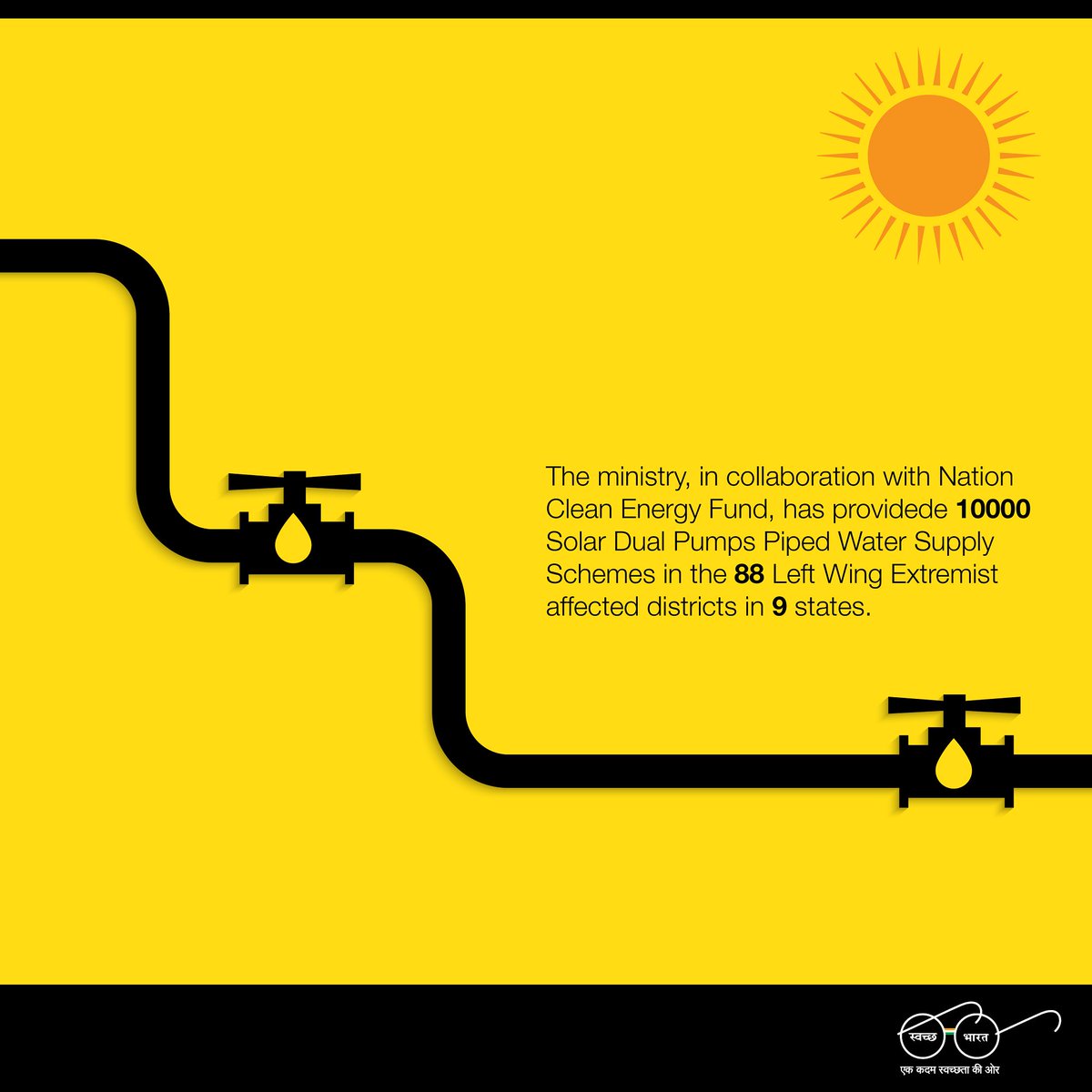 #Solarpower is used to run pumps, enabling water security in the remotest parts of India. #RuralGrowth #MyCleanIndia