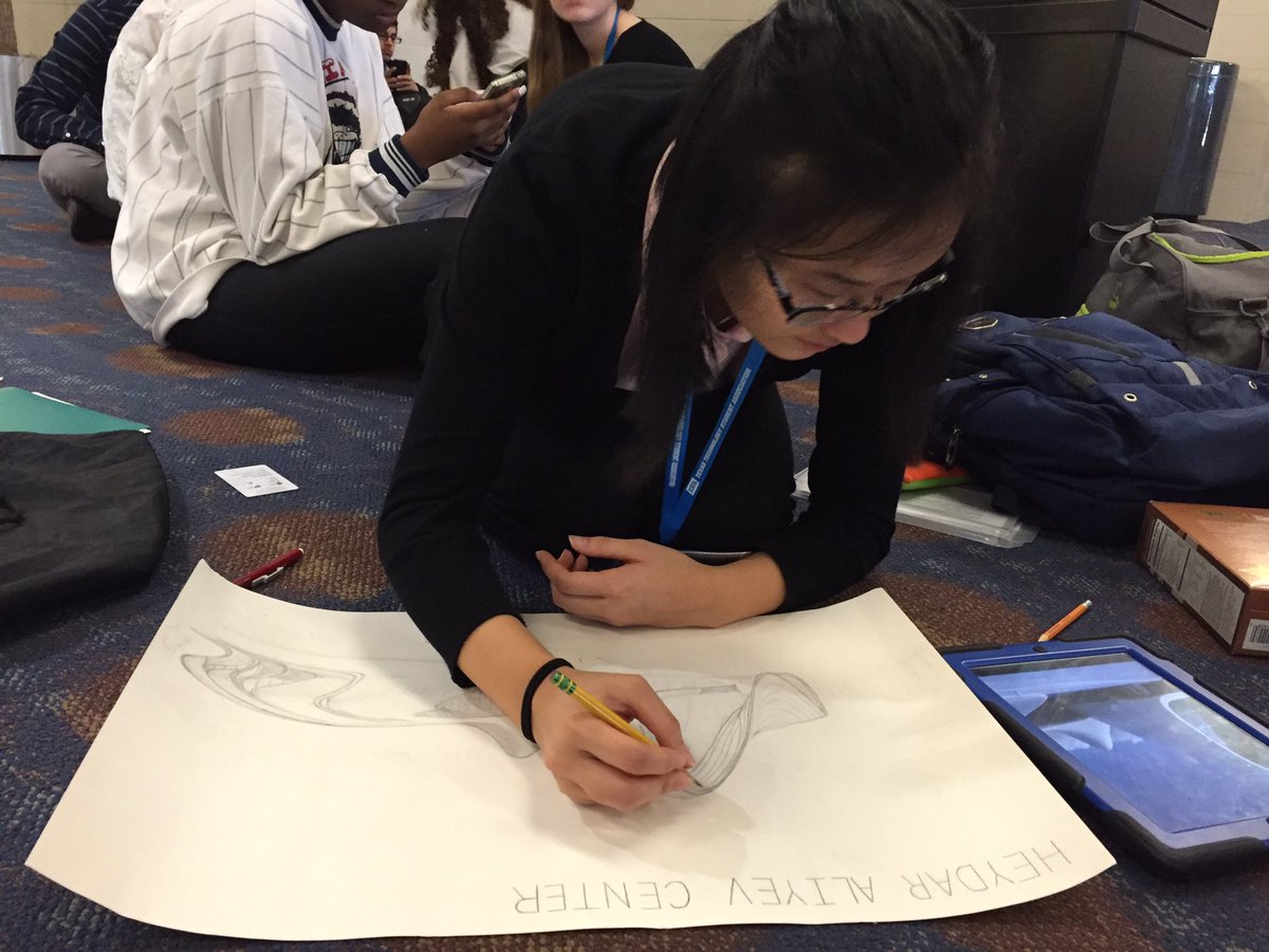 Wetchensky's tweet photo. @Emilytranyo getting her architectural sketch ready for @tsahebron @Hebron_HS at TSA State https://t.co/b2dWeo7RN7